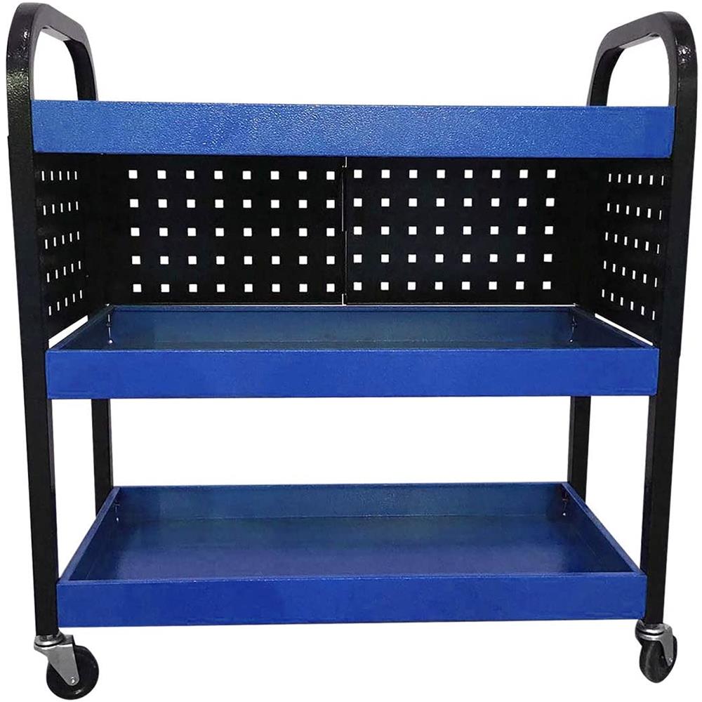 Carrello Portautensili, Con Pannello Forato, Due Maniglie Per Spostamenti, Due Ruote Posteriori Girevoli Con Freno, 2 Ruote Anteriori Fisse, Struttura Metallo Verniciato. - Foto 1