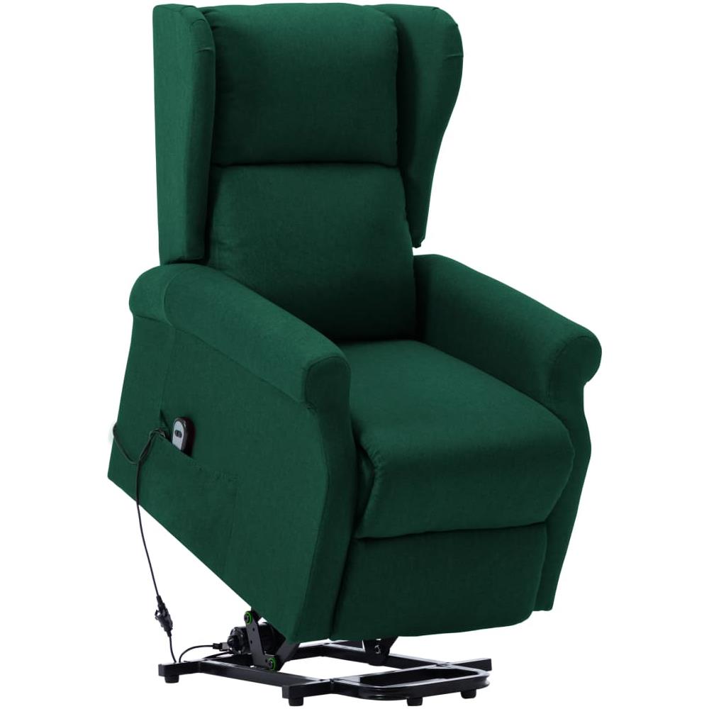 Poltrona Alzapersona Verde Scuro in Tessuto - Foto 1