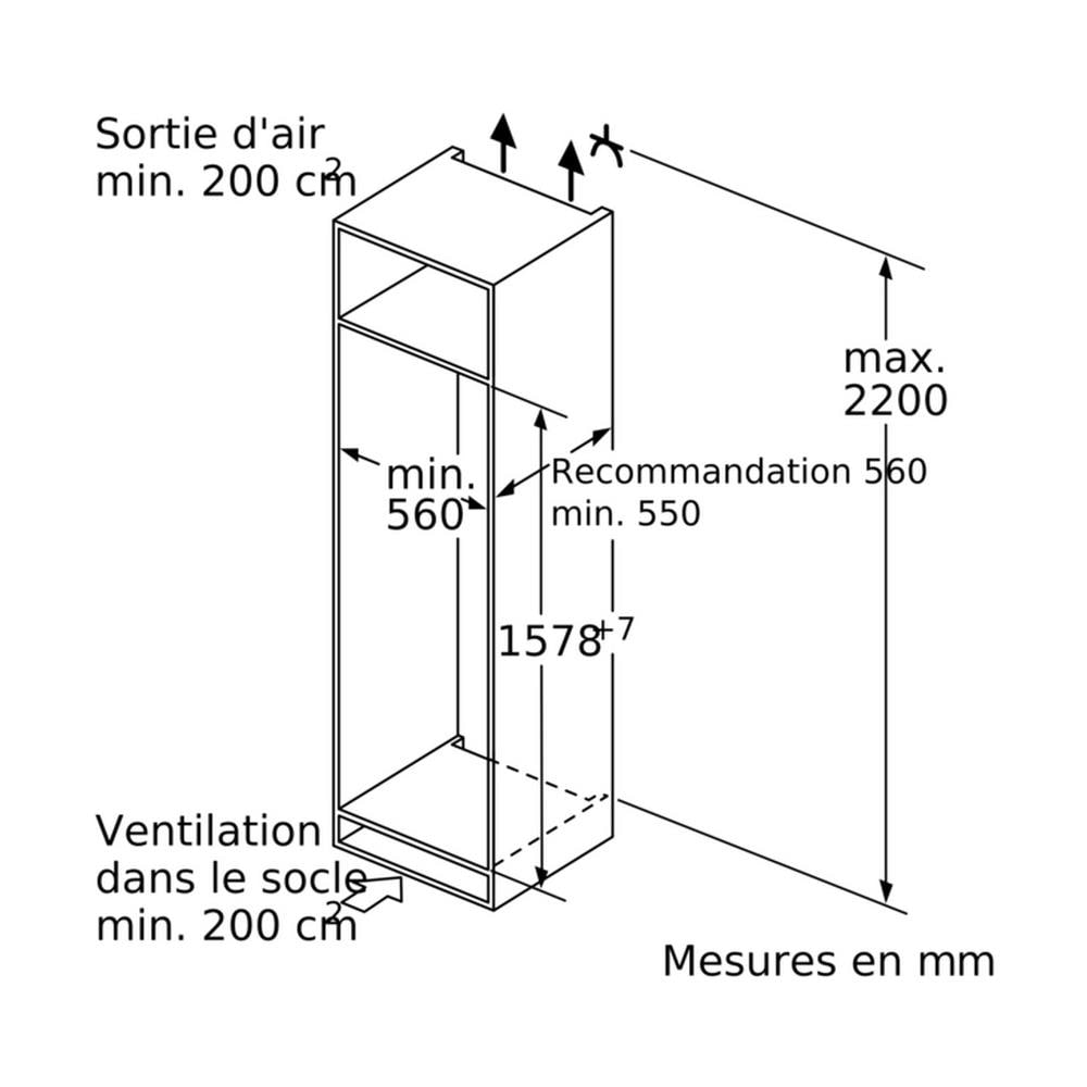 Frigorifero Monoporta da Incasso iQ500 KI72LADE0 Classe E Capacità Netta 248 Litri - Foto 4