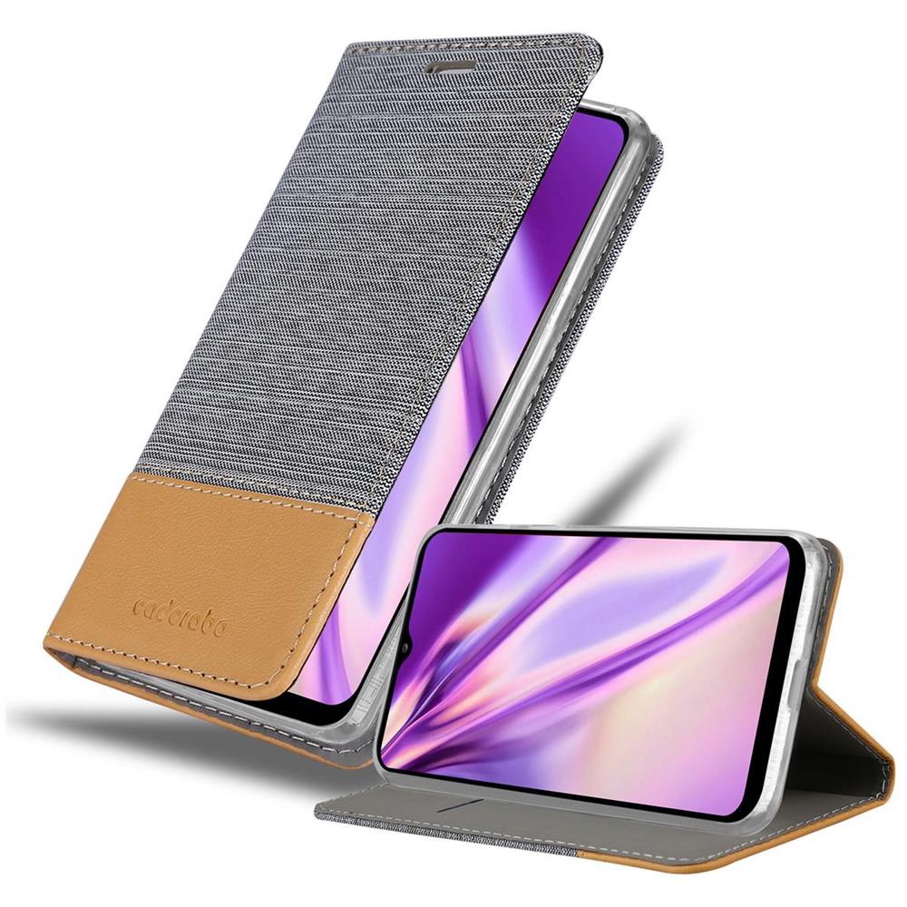 Custodia Compatibile Con Samsung Galaxy A02s In Grigio Chiaro Marrone - Coperchio Protettiva Con Chiusura Magnetica, Funzione Stand E Tasca Per Le Carte - Foto 1