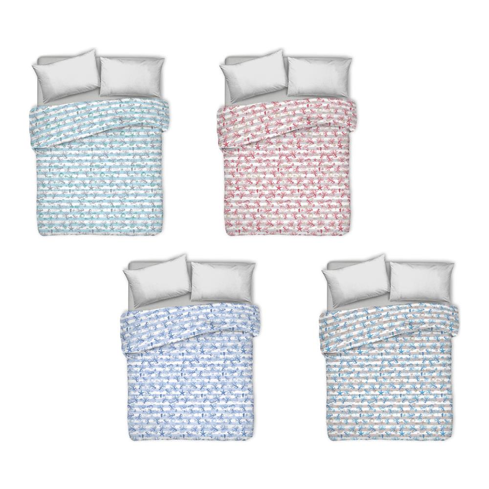 Copriletto Piquet Primavera Estate 100% Cotone Disegno Marina Riga Matrimoniale Rosso - Foto 6