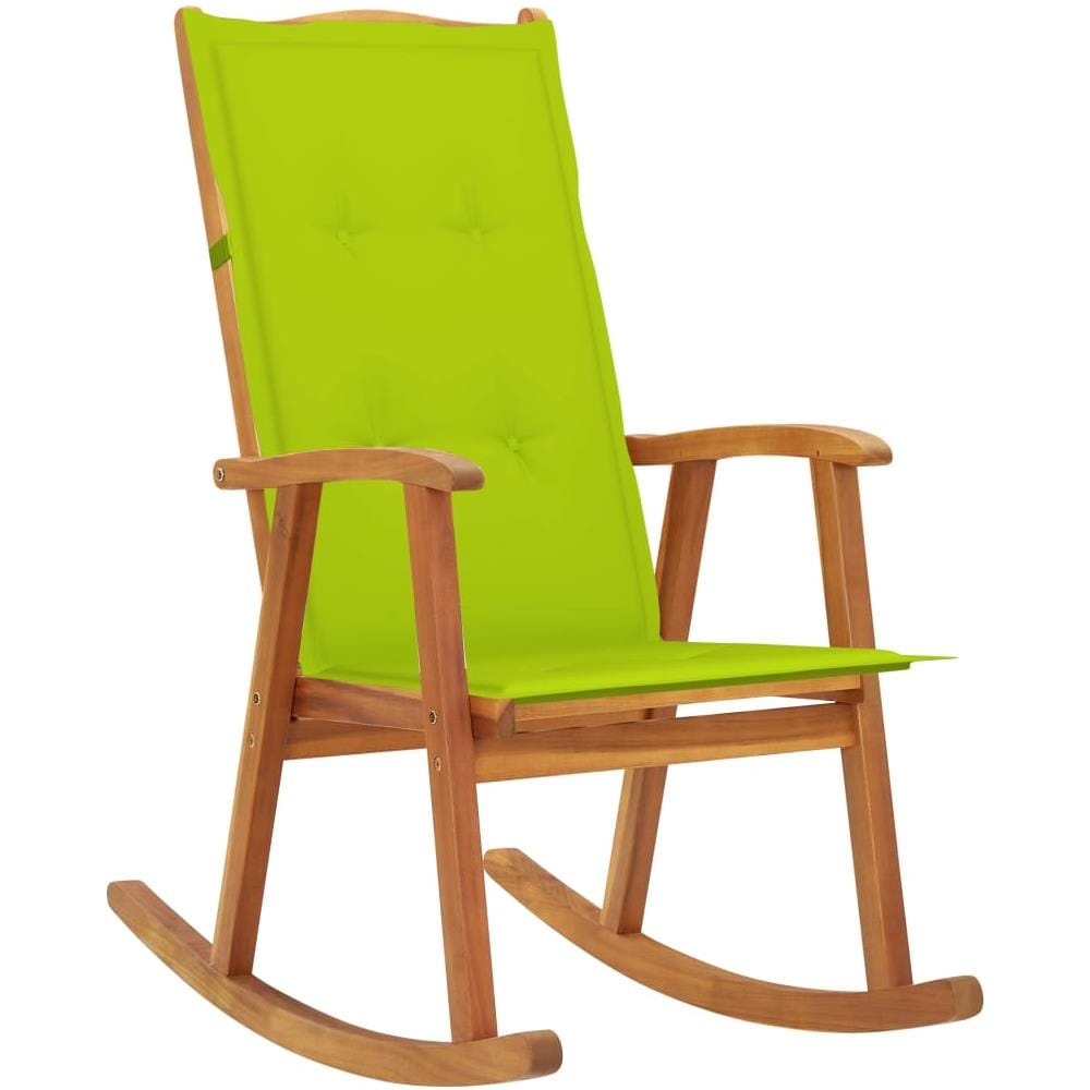 Sedia A Dondolo Con Cuscini In Legno Massello Di Acacia - Foto 1