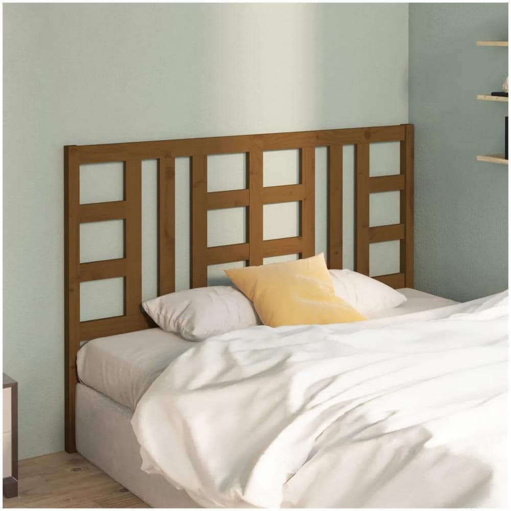 Testiera Per Letto Marrone Miele 146x4x100 Cm In Pino Massello - Foto 3
