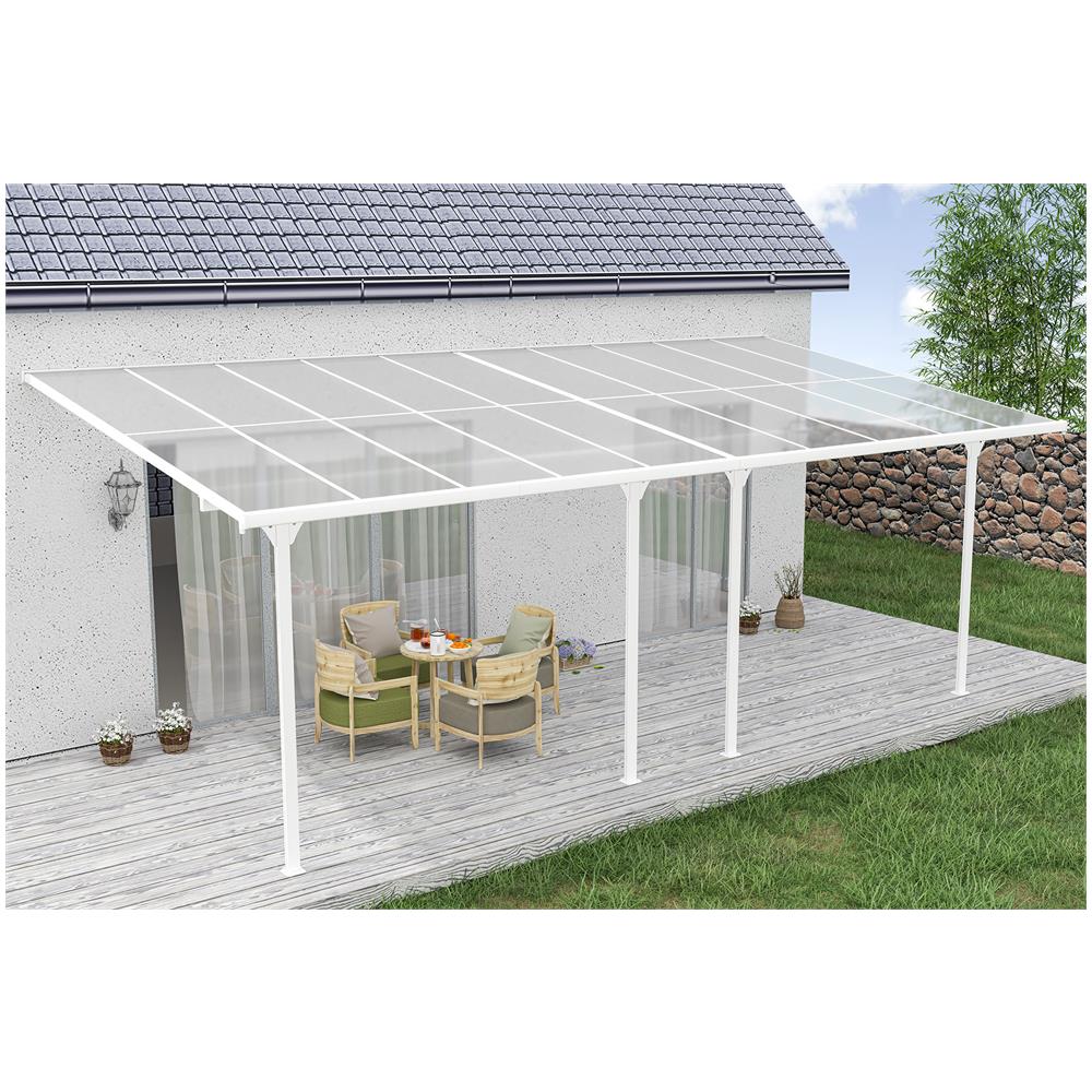 Pergola Addossata /posto Auto Coperto 18m² Kleo 600l300 Alluminio Bianco - Foto 1