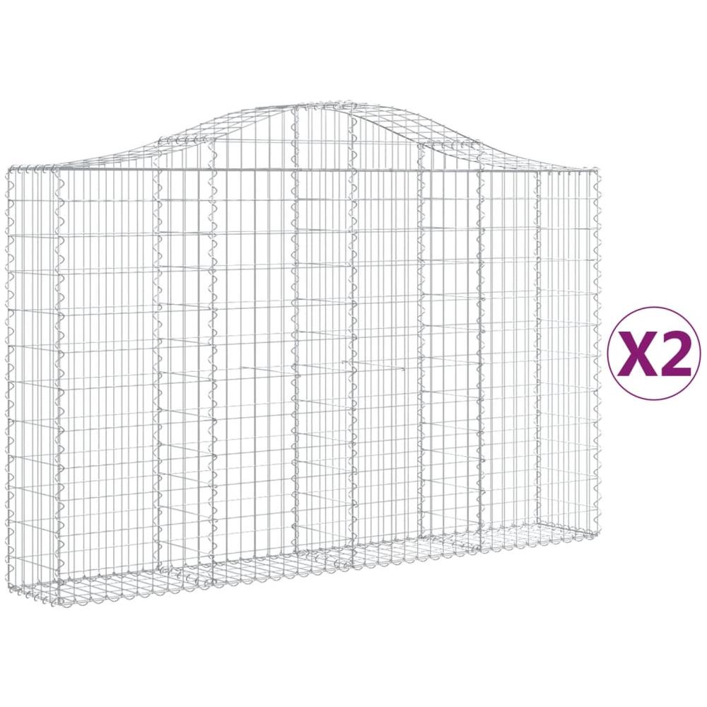 Cesti Gabbioni Ad Arco 2 Pz 200x30x120/140 Cm Ferro Zincato - Foto 2