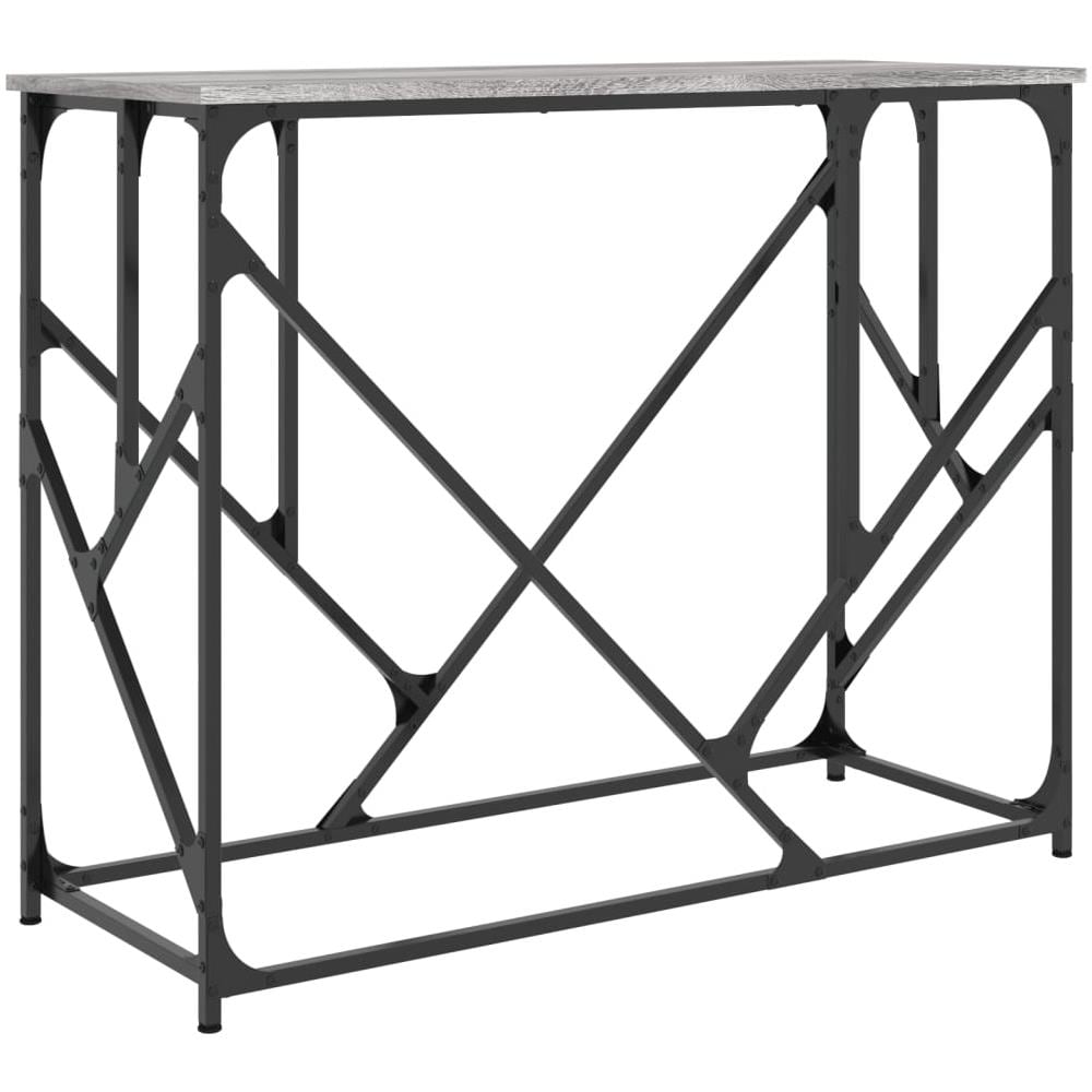 Tavolo Consolle Grigio Sonoma 100x40x80 Cm In Legno Multistrato - Foto 2