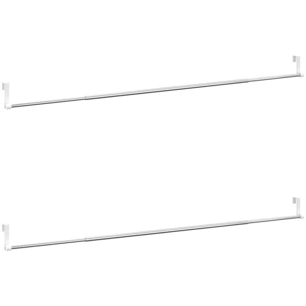 Binari Per Tende 2 Pz Bianco E Argento 90-135 Cm Alluminio - Foto 2