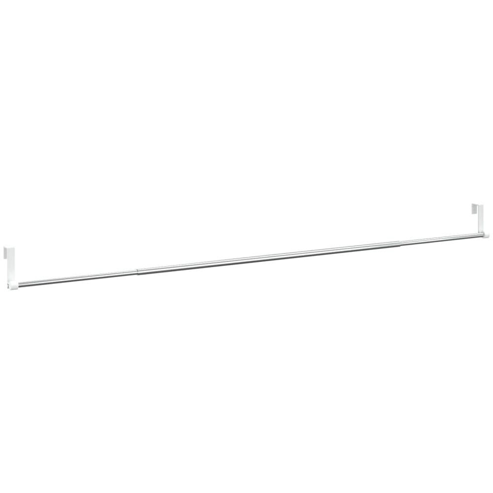Binari Per Tende 2 Pz Bianco E Argento 90-135 Cm Alluminio - Foto 3
