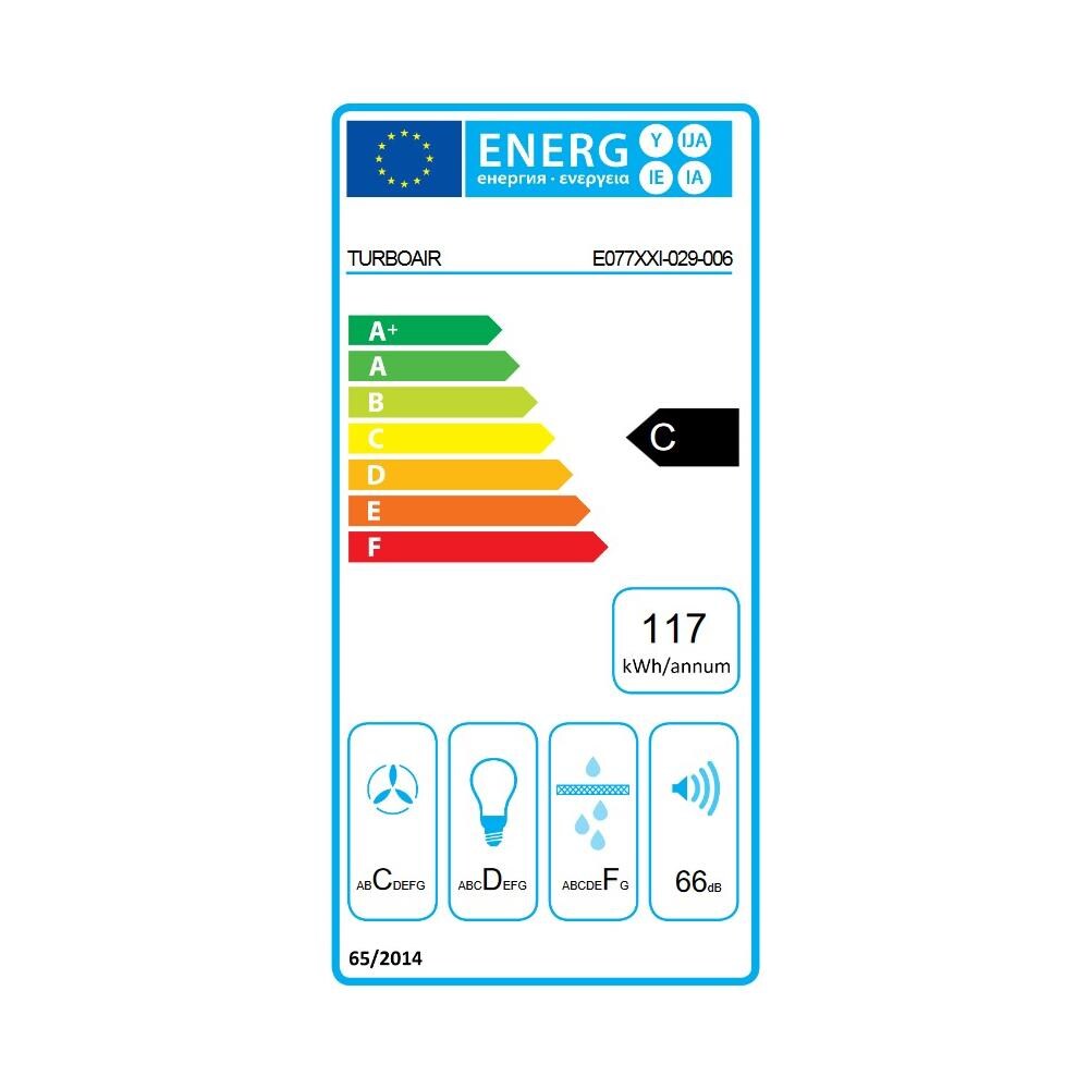 Cappa Aspirante a Parete Thunder BL /A / 60/LX Nero 735 m³ /h C - Foto 2