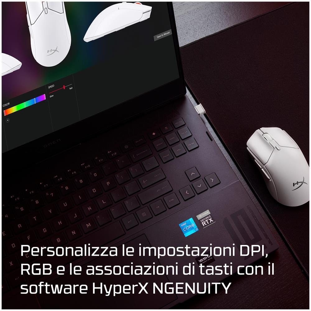 HyperX Pulsefire Haste 2 Mini - Wireless Gaming Mouse (bianco) - Foto 11