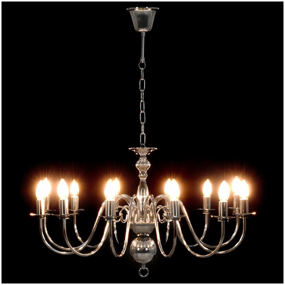 Lampadario Argento 12 Lampadine Attacco E14 - Foto 2