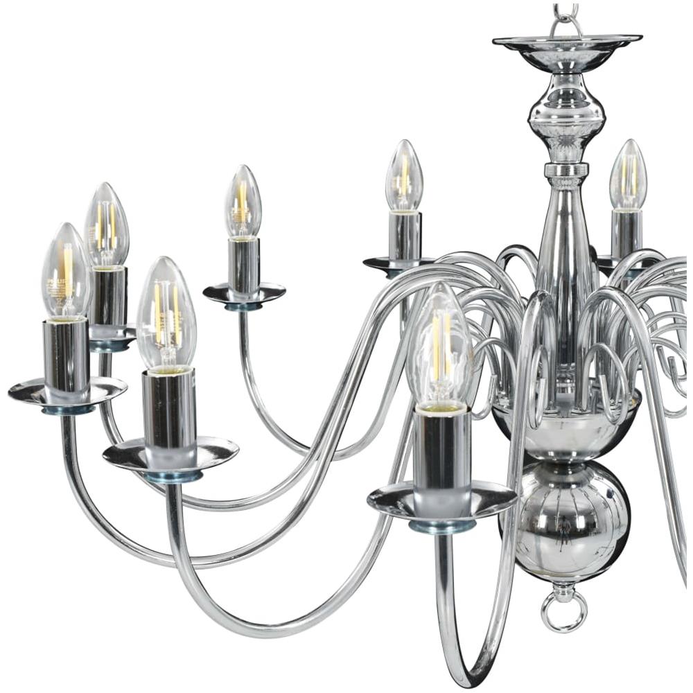 Lampadario Argento 12 Lampadine Attacco E14 - Foto 8