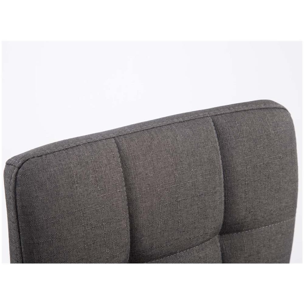 Sedia Lounge di Design Palma V2 - Sedia Sgabello Girevole E Imbottita in Tessuto Trapunto - Sgabello Regolabile E Telaio in Metallo Cromato Grigio Scuro - Foto 5