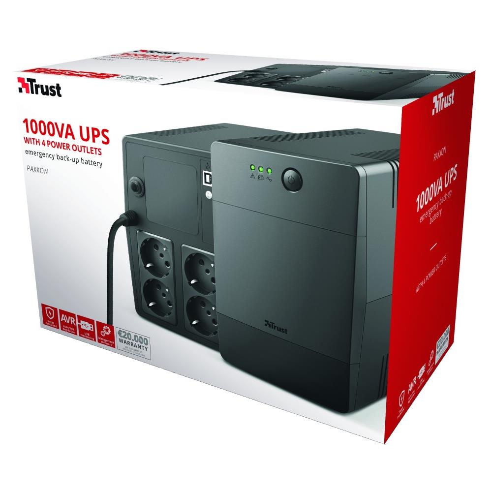 Gruppo Di Continuità Trust Oxxtron 1000VA - 2 Prese Schuko - Protezione PC E Elettrodomestici - Foto 6