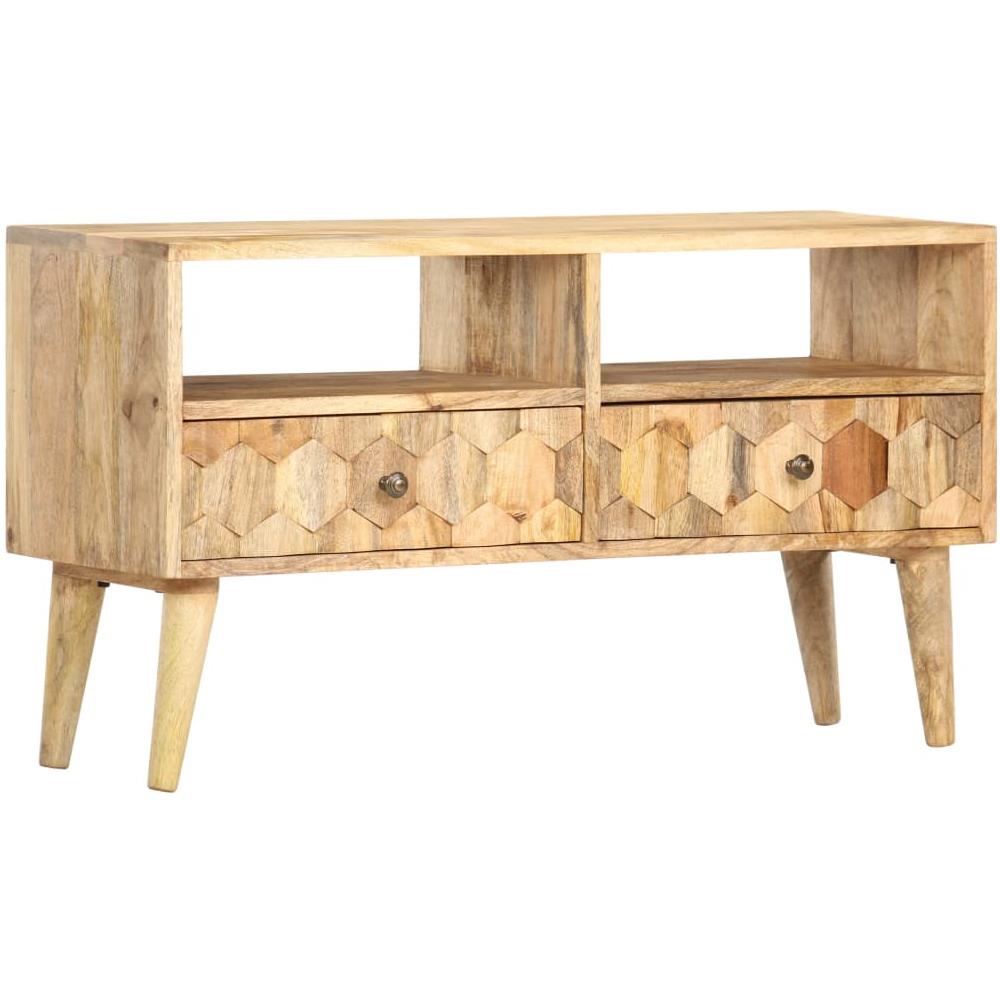 Mobile Porta TV 90x30x50 cm in Legno Massello di Mango - Foto 1