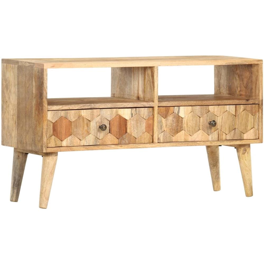 Mobile Porta TV 90x30x50 cm in Legno Massello di Mango - Foto 10