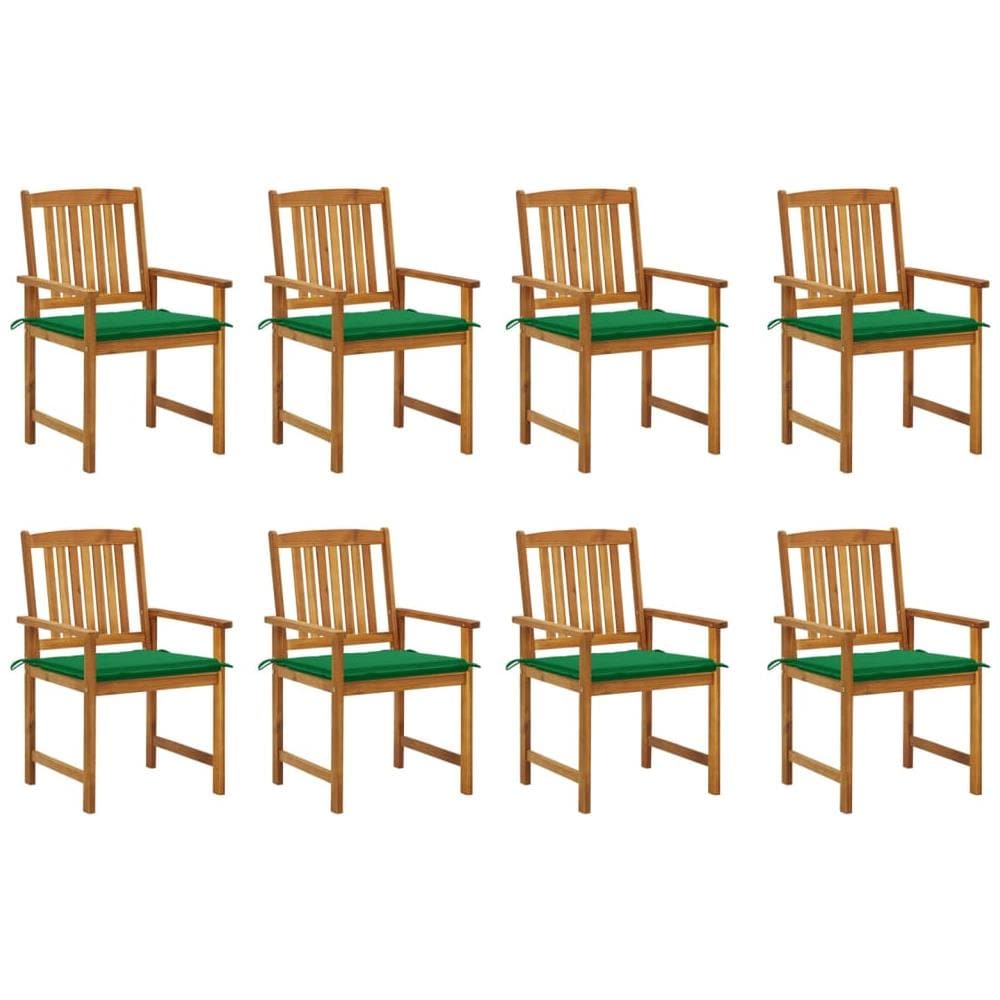 Sedie da Giardino con Cuscini 8 pz in Legno Massello di Acacia - Foto 1