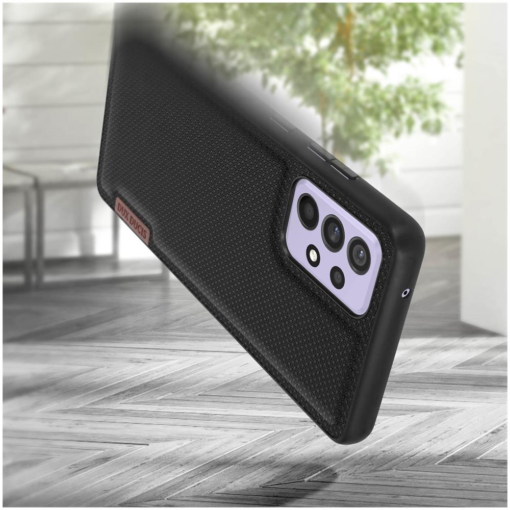 Cover Rigida Per Samsung Galaxy A72 Retro Tessuto Nera - Foto 2