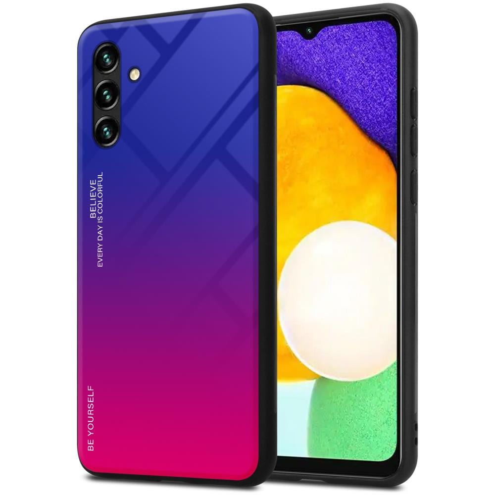 Custodia Compatibile Con Samsung Galaxy A13 5g In Viola - Rosso - Coperchio Protettivo Bicolore In Vetro Temperato E Silicone Tpu - Foto 1