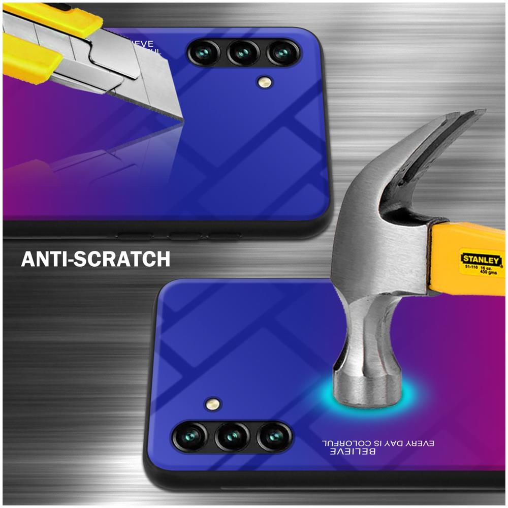 Custodia Compatibile Con Samsung Galaxy A13 5g In Viola - Rosso - Coperchio Protettivo Bicolore In Vetro Temperato E Silicone Tpu - Foto 2