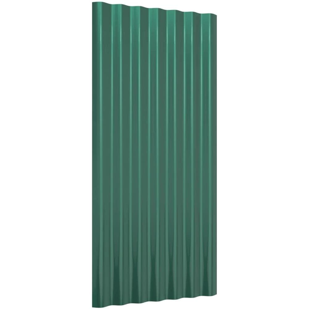 Pannelli Tetto 36pz Acciaio Verniciato A Polvere Verde 80x36 Cm - Foto 2