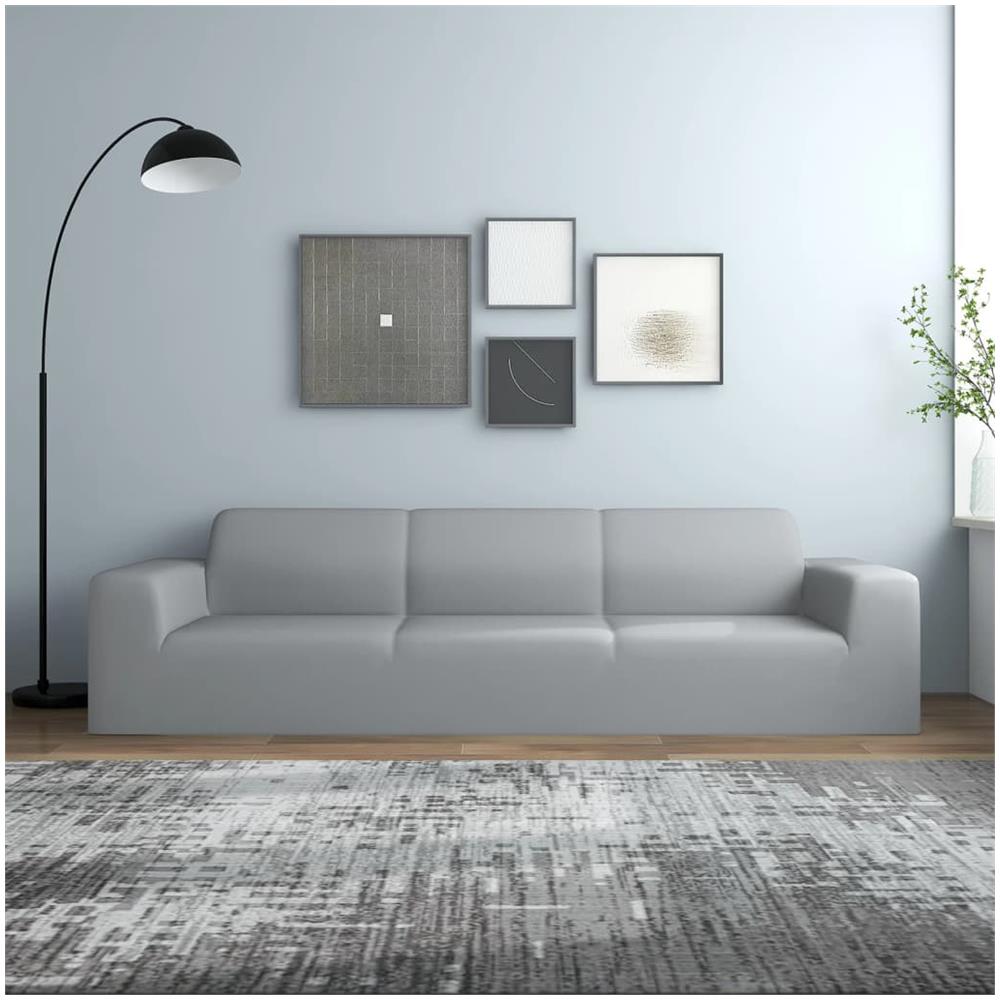 Fodera Elasticizzata Divano 4 Posti In Jersey Poliestere Grigio - Foto 1