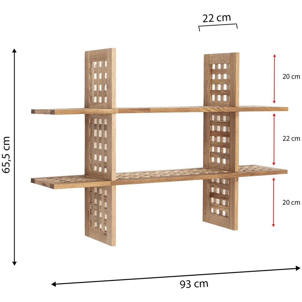 Mensola Da Parete Jaya In Legno Di Noce, 6 Scomparti - Foto 3