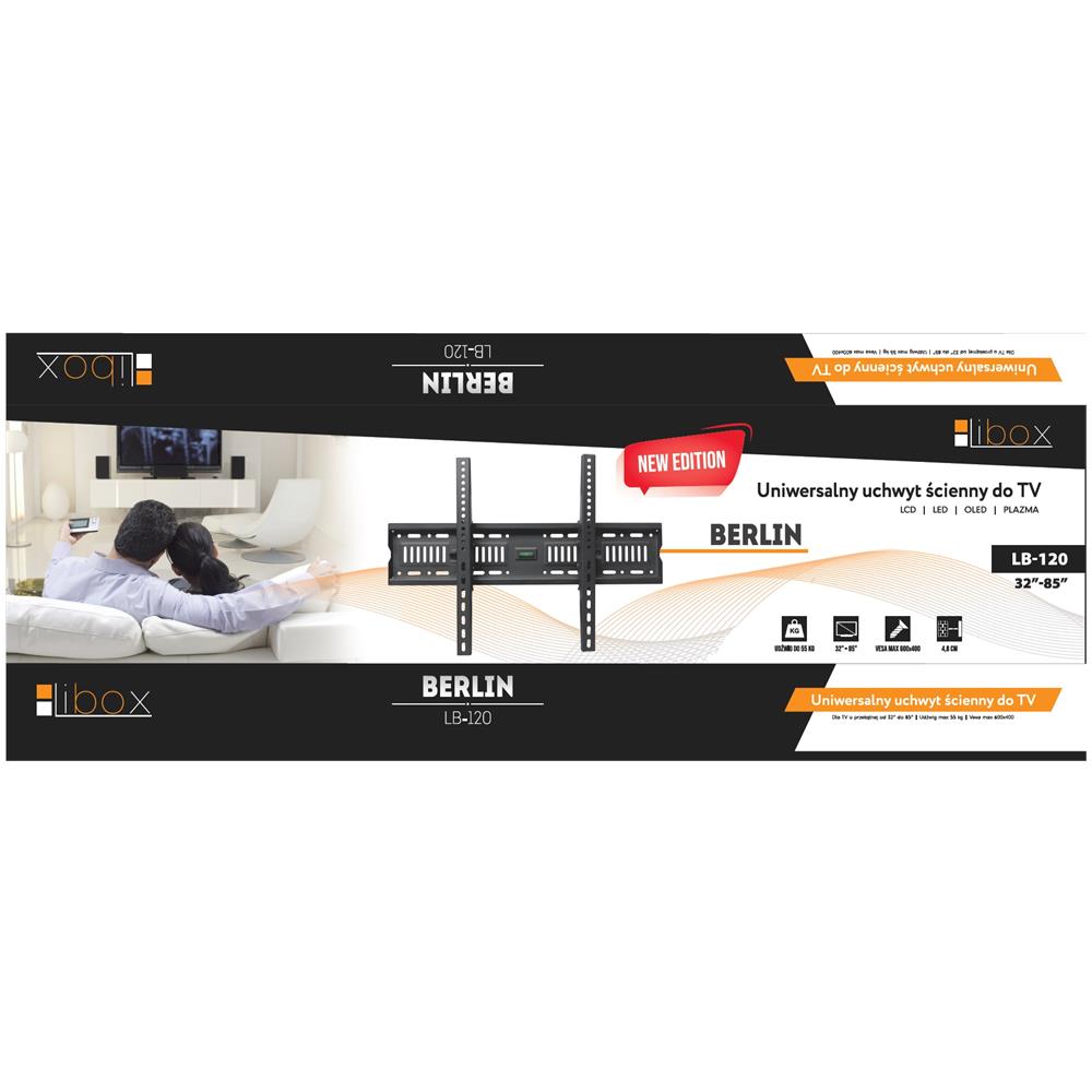 Supporto TV a Muro LB-120 da 32- 85" Peso Massimo Supportato 55 Kg Colore Nero - Foto 2