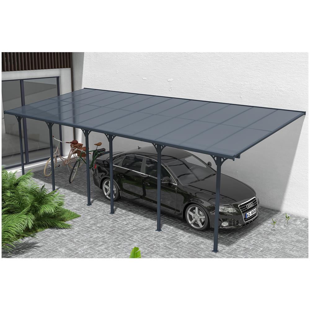 Pergola Addossata/posto Auto Coperto 24m² Kleo 800l300 Alluminio Grigio - Foto 1