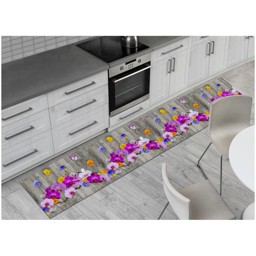 Tappeto Passatoia Cucina Antiscivolo Stampa Digitale Dis. Onda Orchidea 50x50 Orchidea - Foto 1