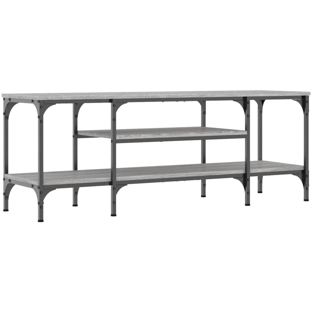Mobile Tv Grigio Sonoma 121x35x45 Cm Legno Multistrato E Ferro - Foto 2