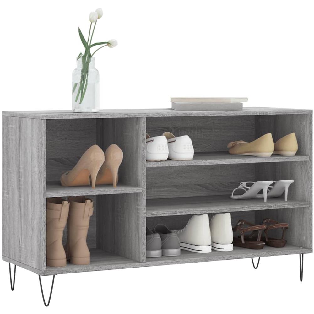 Scarpiera Grigio Sonoma 102x36x60 Cm In Legno Multistrato - Foto 3