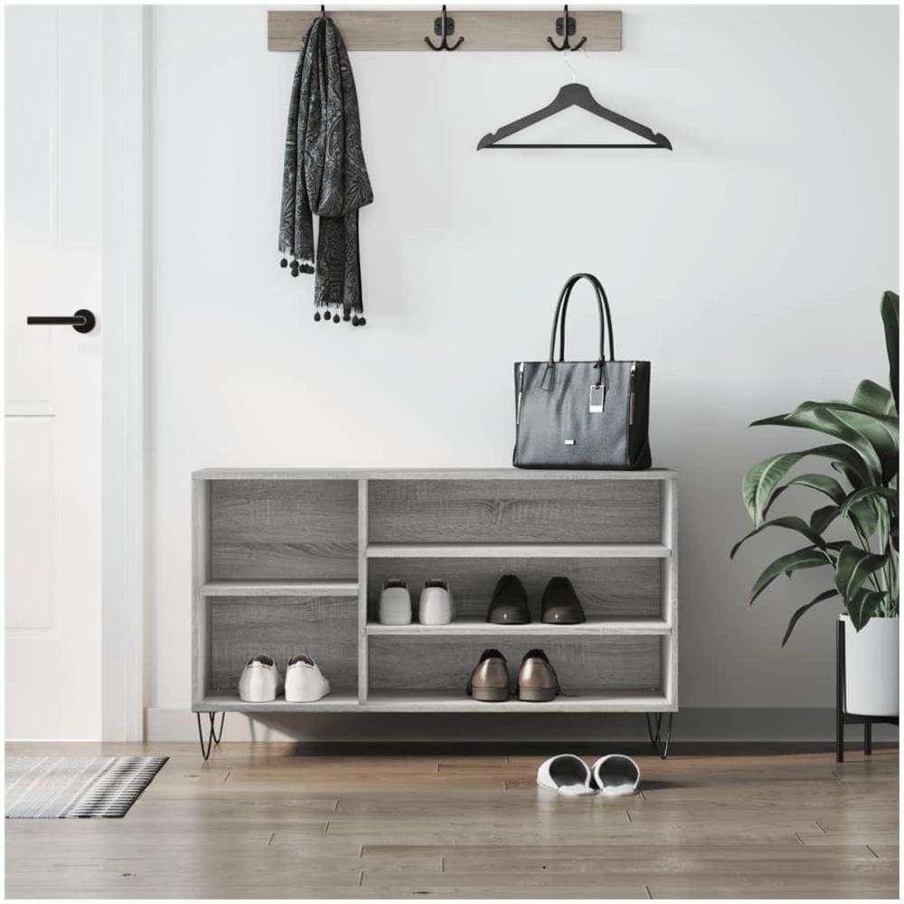 Scarpiera Grigio Sonoma 102x36x60 Cm In Legno Multistrato - Foto 1