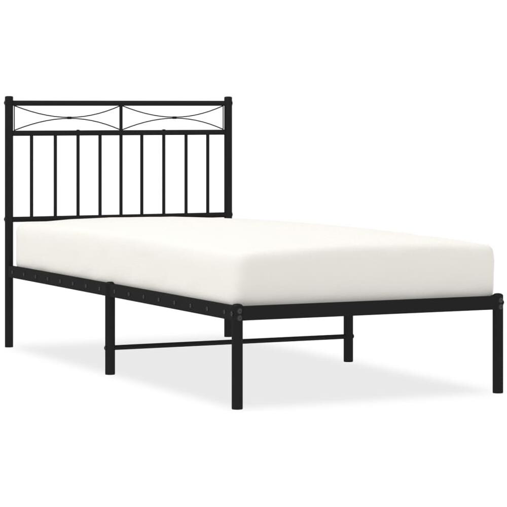 Giroletto Con Testiera In Metallo Nero 90x190 Cm - Foto 2