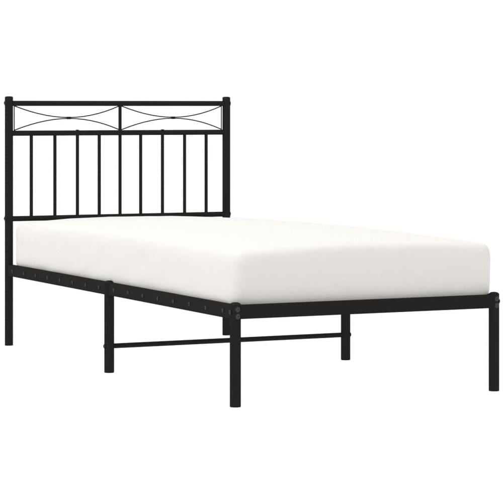 Giroletto Con Testiera In Metallo Nero 90x190 Cm - Foto 3