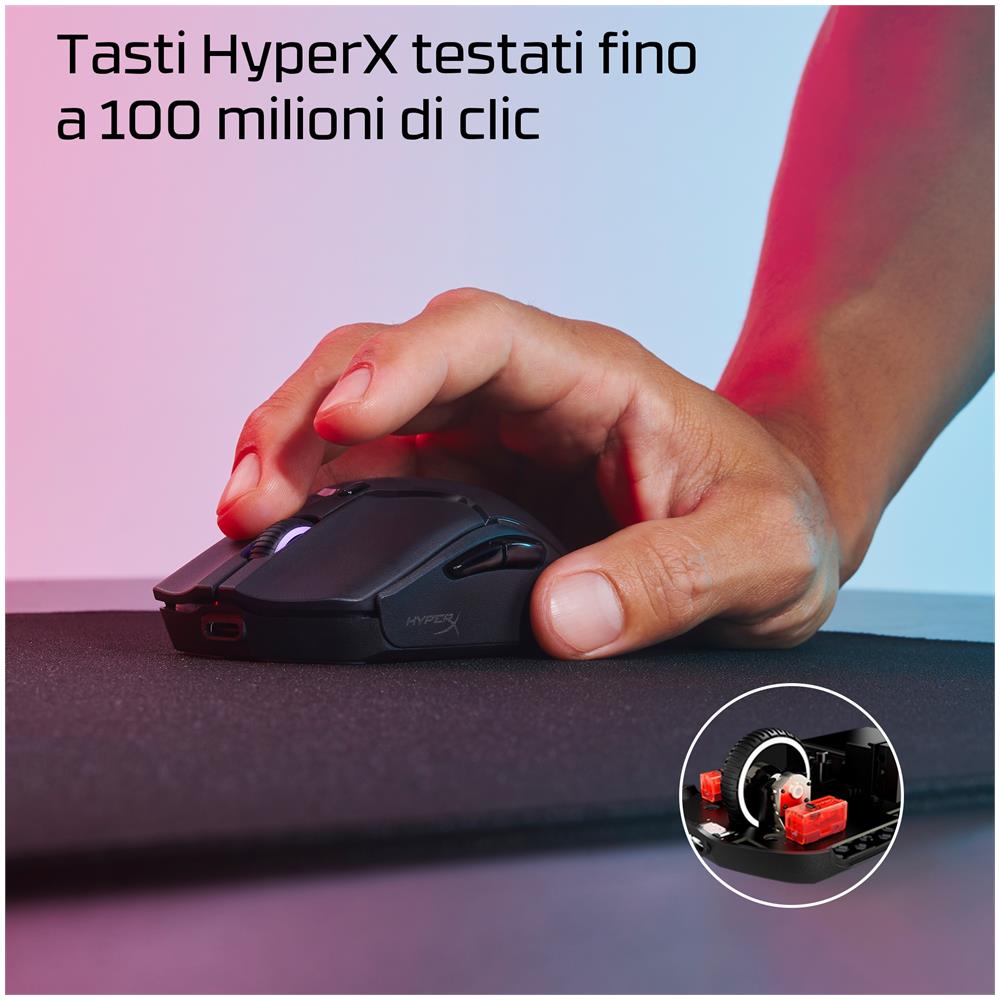 HyperX Pulsefire Haste 2 Mini - Mouse wireless da gaming (nero) - Foto 13