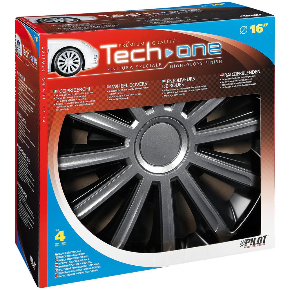 Copricerchi Auto Universali 16 Pollici Tech-one Trend Bicolour Silver Black 31573 - Foto 7