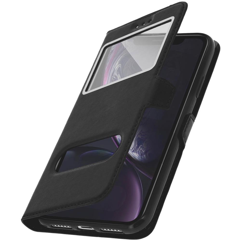 Custodia Iphone Xr + Funzione Stand Con Doppia Finestra Nera - Foto 6