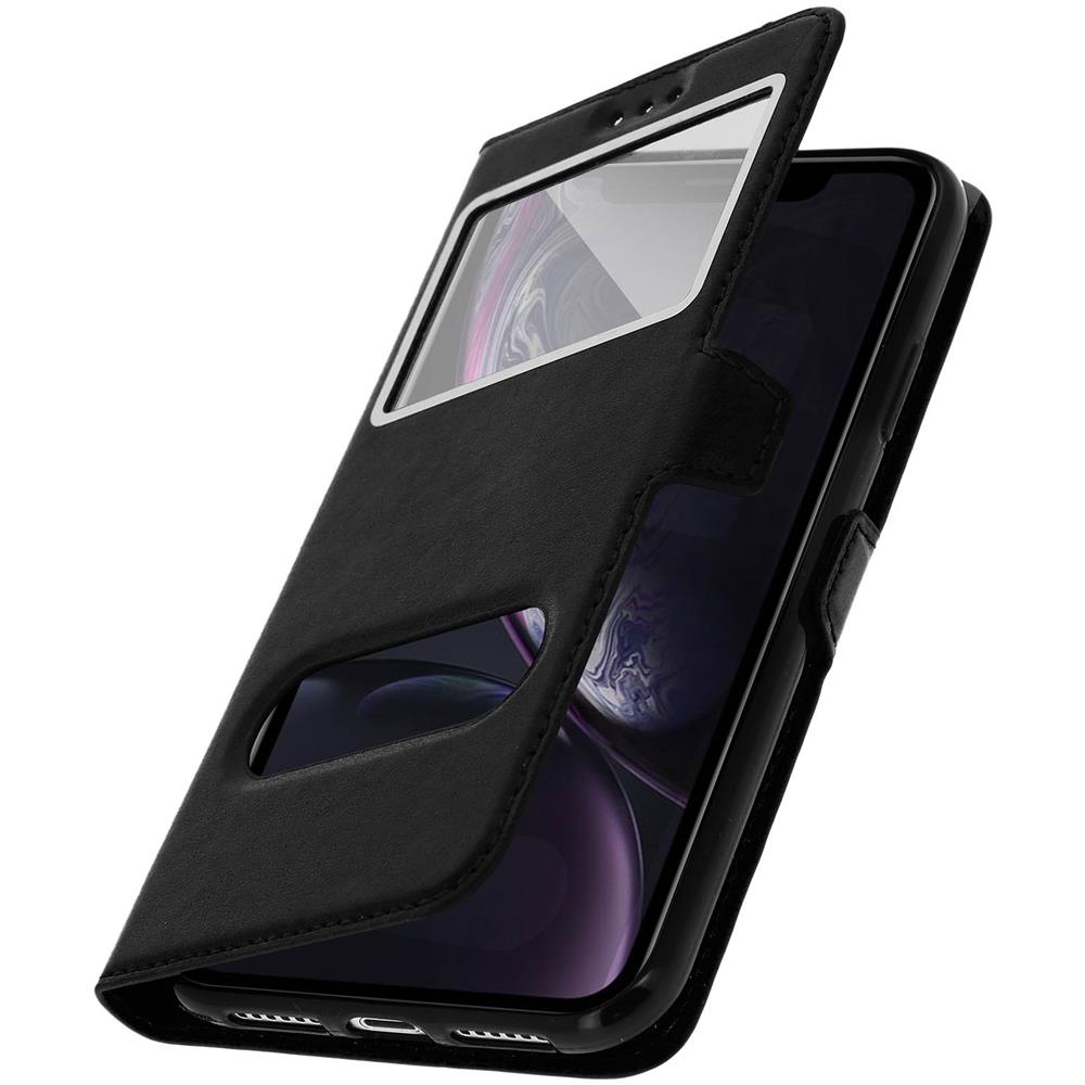 Custodia Iphone Xr + Funzione Stand Con Doppia Finestra Nera - Foto 2
