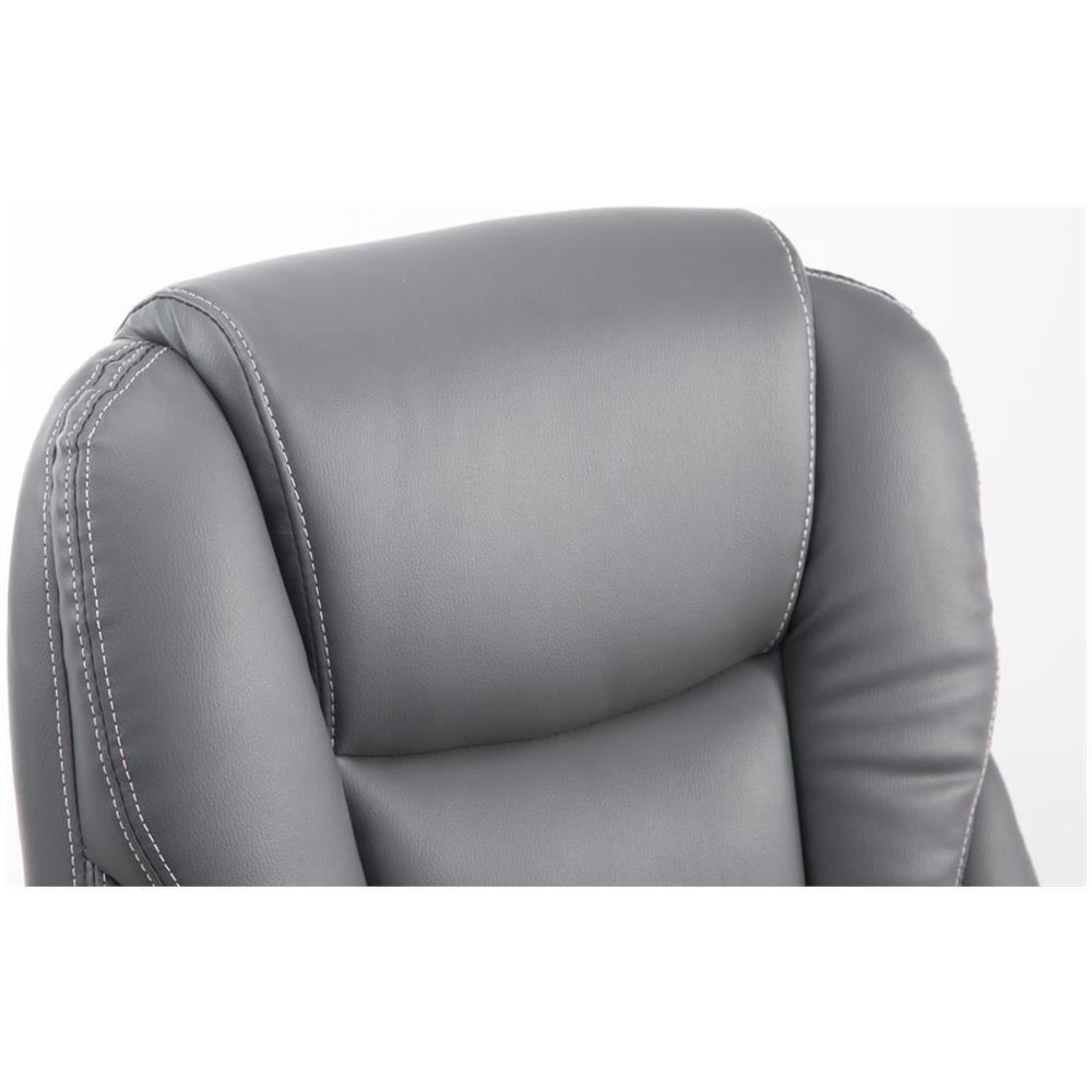 Sedia Ufficio Pacific in Similpelle - Poltrona Studio Carico Max 150 kg I Sedia Pc Imbottita e Regolabile I Poltrona Ufficio Ergonomica con Poggiapiedi e Ruote Antiattrito Grigio - Foto 5