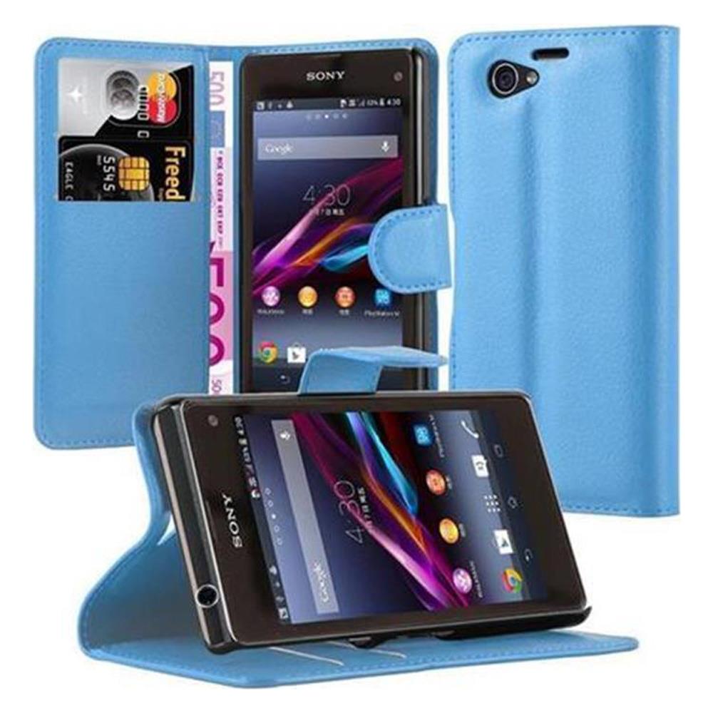 Custodia Compatibile Con Sony Xperia Z1 Compact In Pastello Blu - Coperchio Protettiva Con Chiusura Magnetica, Funzione Stand E Tasca Per Le Carte - Foto 1