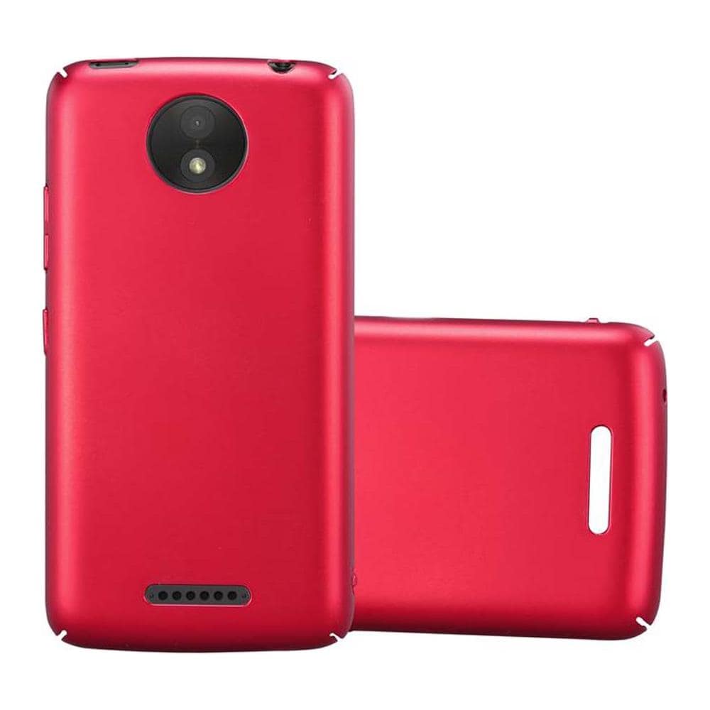Custodia Compatibile Con Motorola Moto C Plus In Rosso Metallo - Hard Case Coperchio Protettivo In Look Metallico Contro I Graffi E Gli Urti - Foto 1
