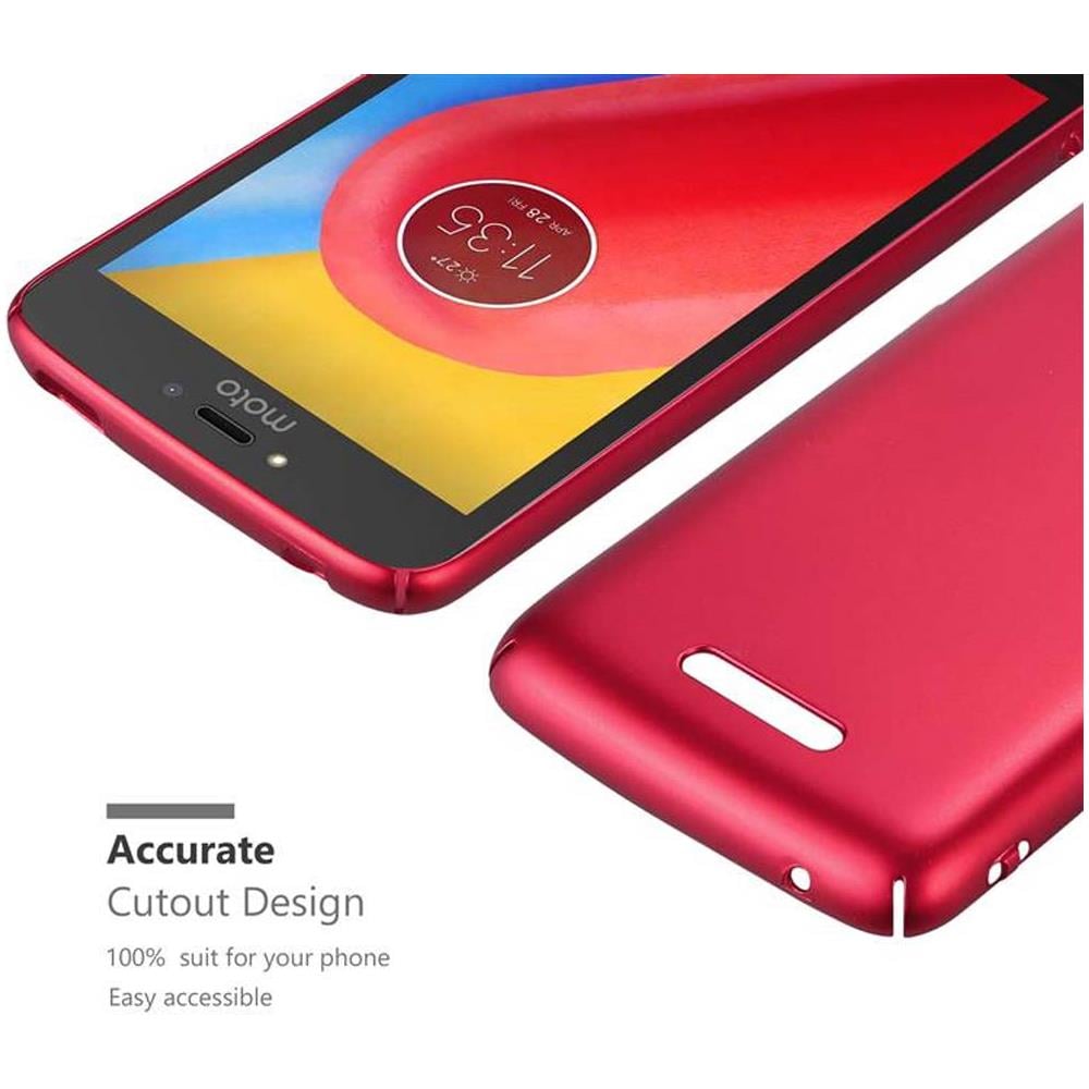 Custodia Compatibile Con Motorola Moto C Plus In Rosso Metallo - Hard Case Coperchio Protettivo In Look Metallico Contro I Graffi E Gli Urti - Foto 5