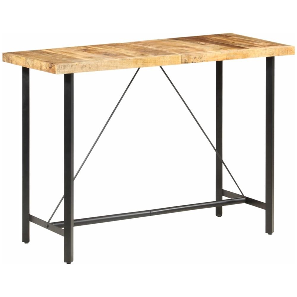 Tavolo Da Bar 150x70x107 Cm In Legno Ruvido Di Mango - Foto 8