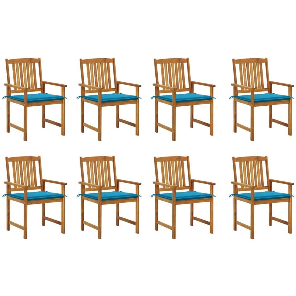 Sedie da Giardino con Cuscini 8 pz in Legno Massello di Acacia - Foto 1