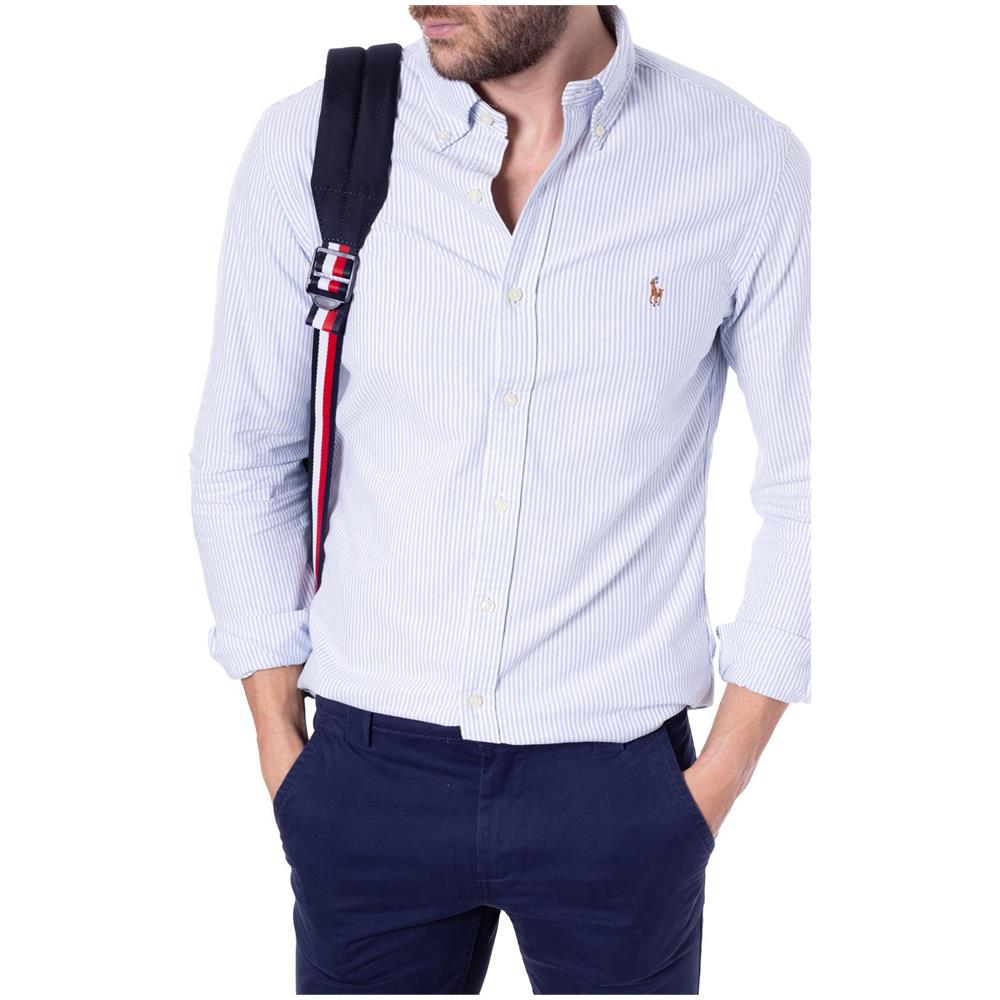 Camicia Uomo Slim Fit In Oxford Rigato - Foto 2