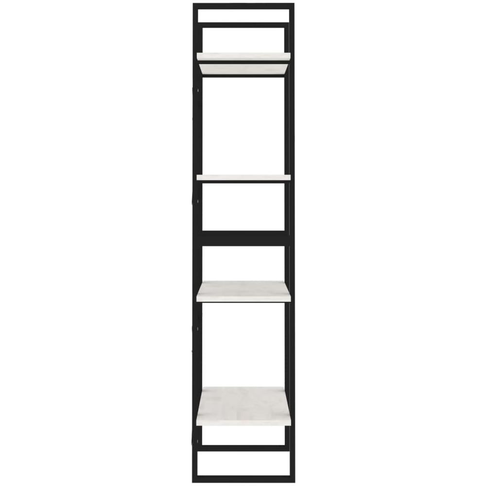 Libreria A 4 Ripiani Bianca 60x30x140 Cm In Massello Di Pino - Foto 2