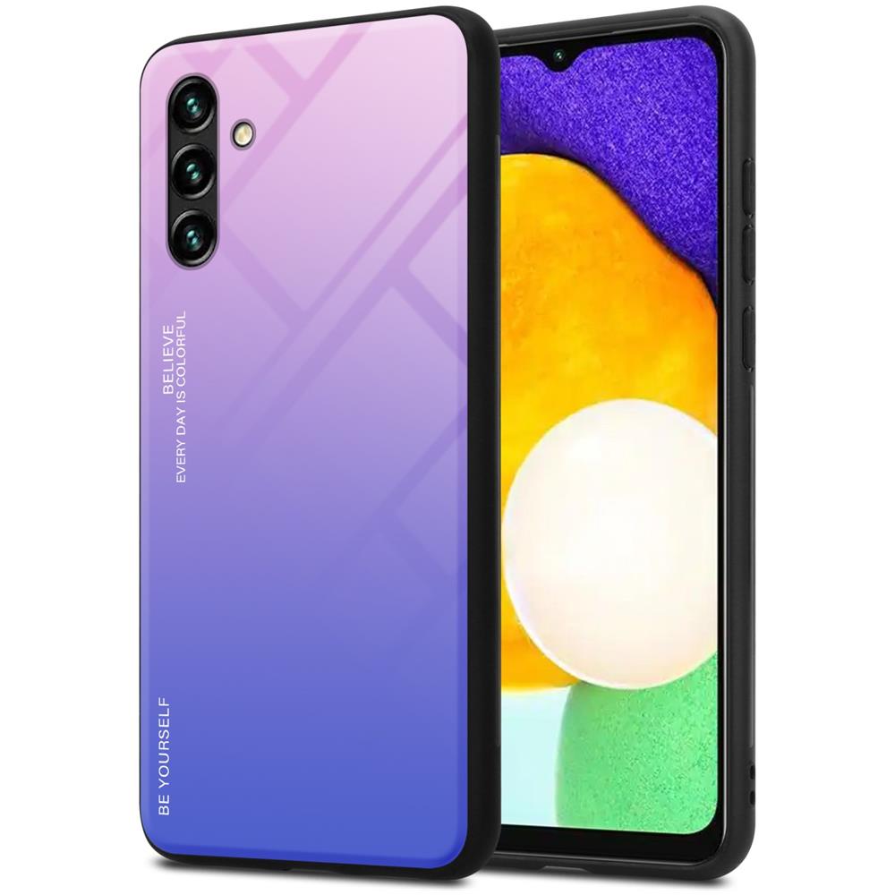 Custodia Compatibile Con Samsung Galaxy A13 5g In Rosa - Blu - Coperchio Protettivo Bicolore In Vetro Temperato E Silicone Tpu - Foto 1