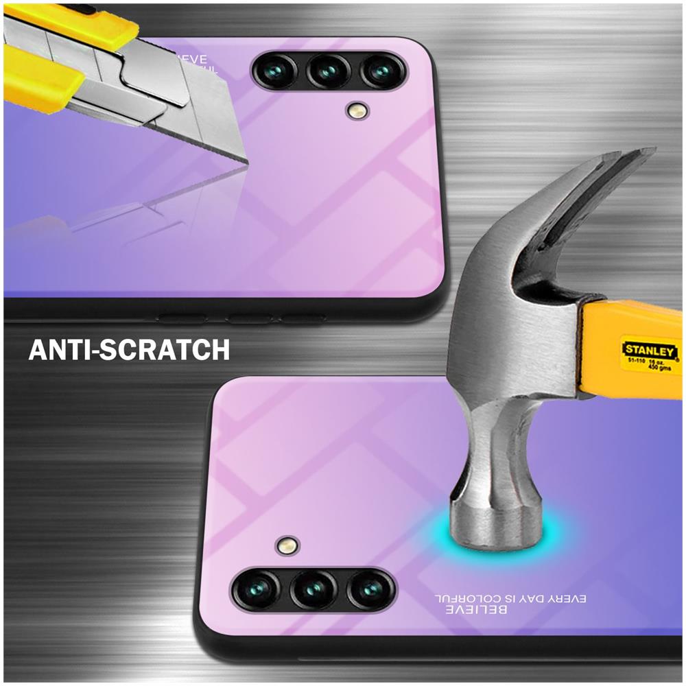 Custodia Compatibile Con Samsung Galaxy A13 5g In Rosa - Blu - Coperchio Protettivo Bicolore In Vetro Temperato E Silicone Tpu - Foto 2