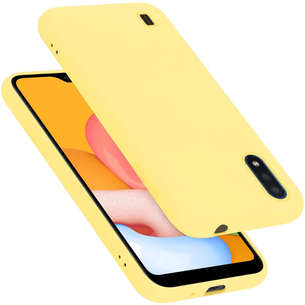 Custodia Compatibile Con Samsung Galaxy A01 In Liquid Giallo - Coperchio Protettivo In Silicone Tpu Flessibile - Foto 1